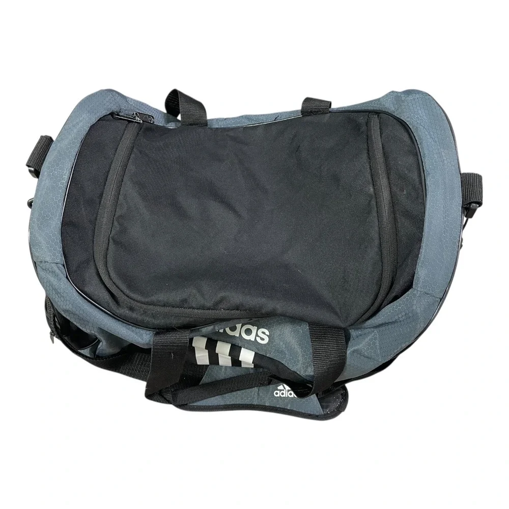 Adidas Black Gray‎ Duffle Bag Gym Sports Travel Carry On Weekend Zip